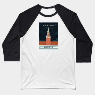 Moscow, Russia. Retro travel poster Baseball T-Shirt